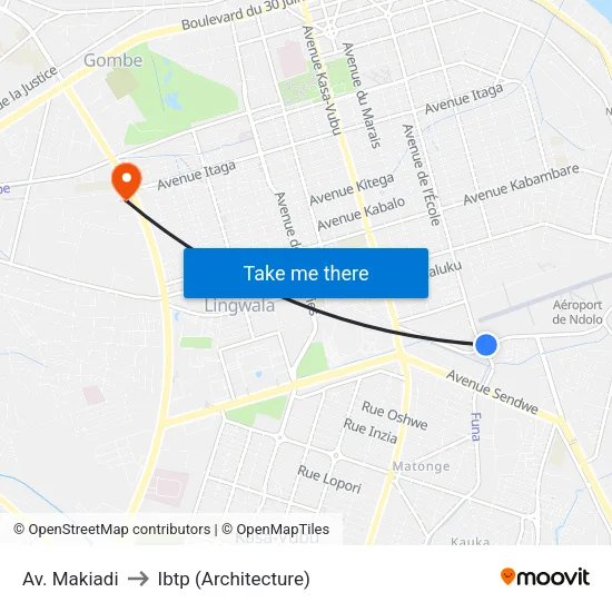Av. Makiadi to Ibtp (Architecture) map