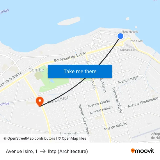 Avenue Isiro, 1 to Ibtp (Architecture) map