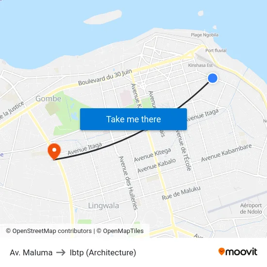 Av. Maluma to Ibtp (Architecture) map