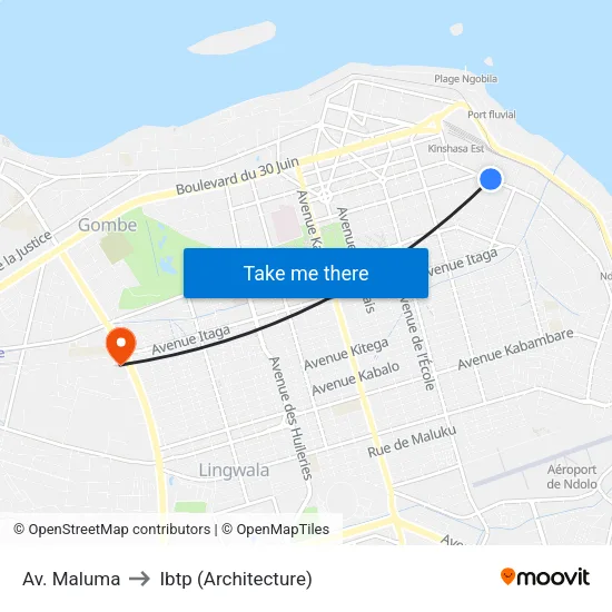 Av. Maluma to Ibtp (Architecture) map