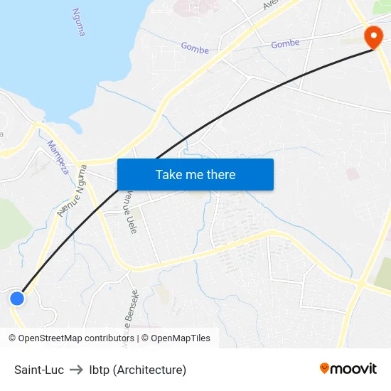 Saint-Luc to Ibtp (Architecture) map
