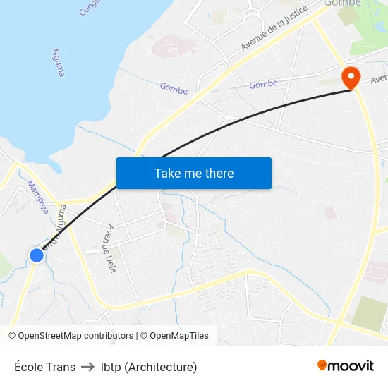 École Trans to Ibtp (Architecture) map