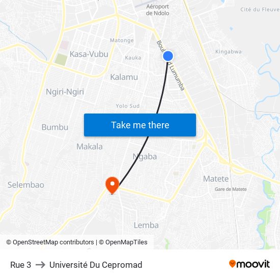 Rue 3 to Université Du Cepromad map