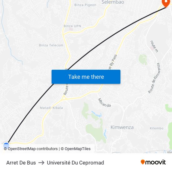 Arret De Bus to Université Du Cepromad map