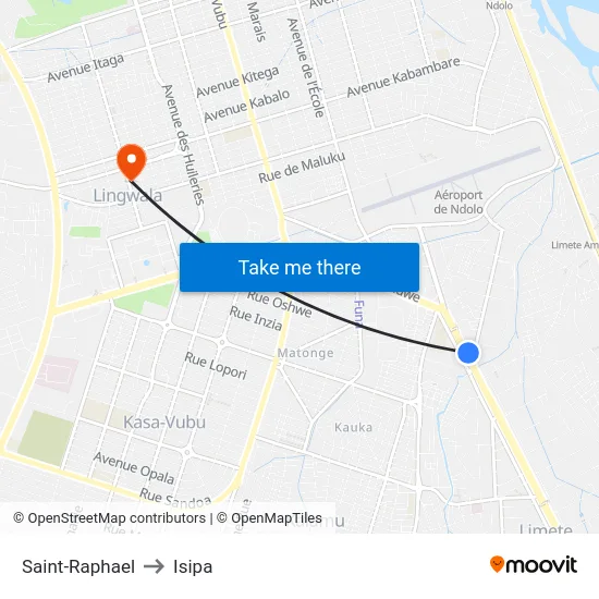 Saint-Raphael to Isipa map