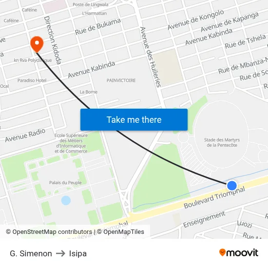G. Simenon to Isipa map