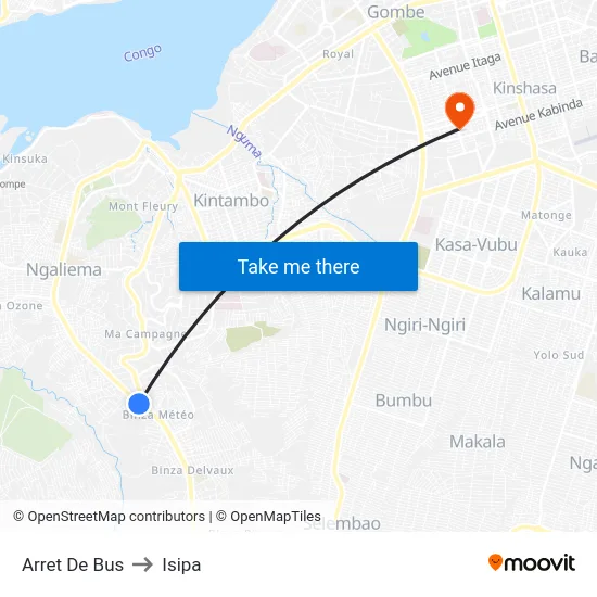 Arret De Bus to Isipa map