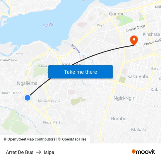 Arret De Bus to Isipa map