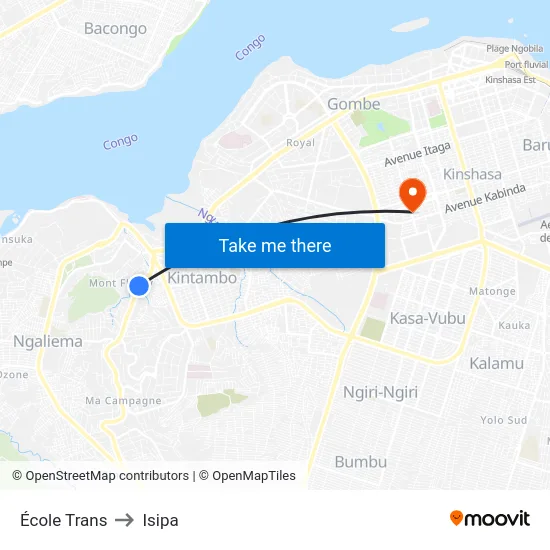 École Trans to Isipa map