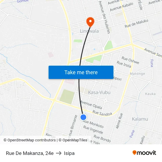 Rue De Makanza, 24e to Isipa map