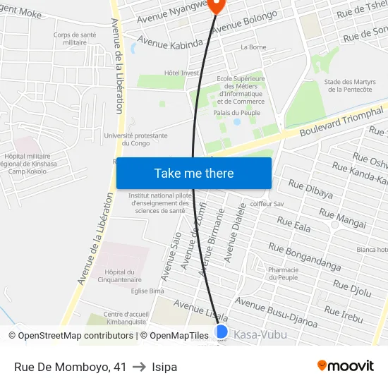 Rue De Momboyo, 41 to Isipa map