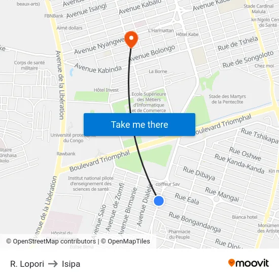 R. Lopori to Isipa map