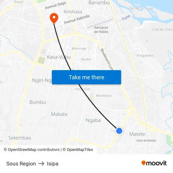 Sous Region to Isipa map