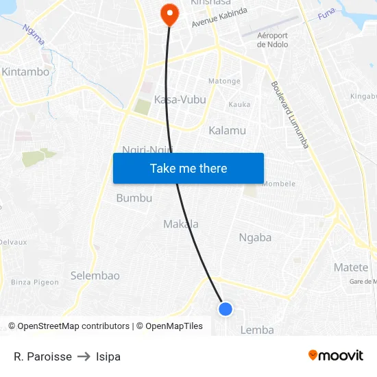 R. Paroisse to Isipa map