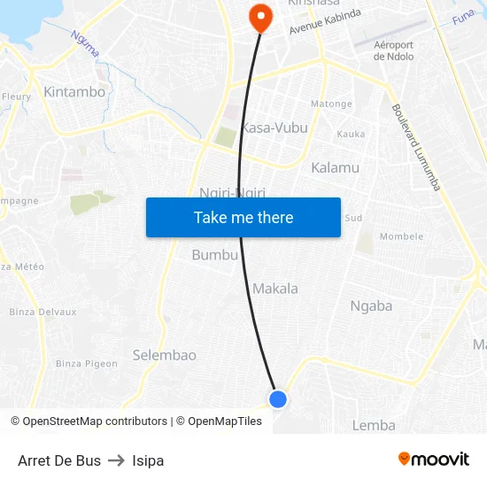 Arret De Bus to Isipa map
