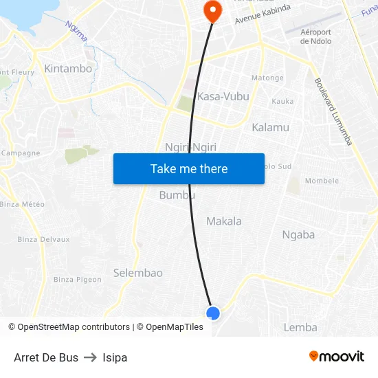 Arret De Bus to Isipa map