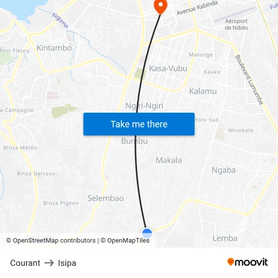 Courant to Isipa map