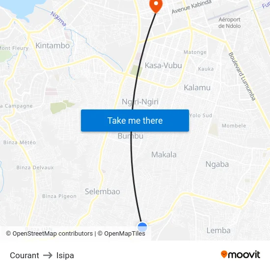 Courant to Isipa map