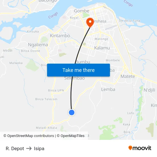 R. Depot to Isipa map