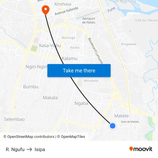 R. Ngufu to Isipa map