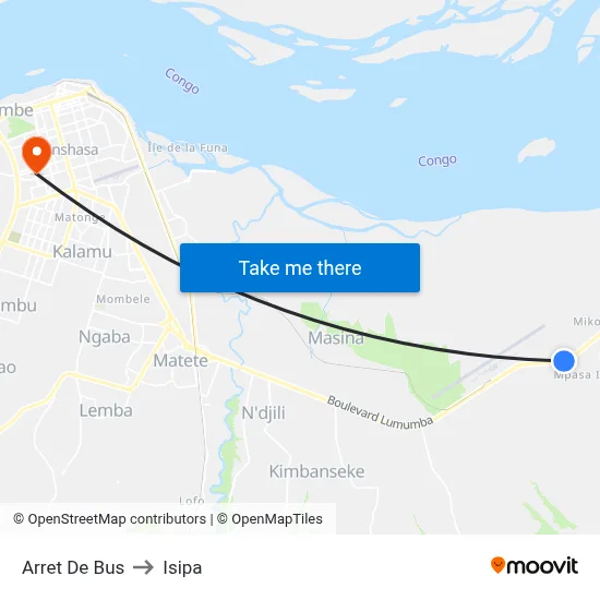 Arret De Bus to Isipa map