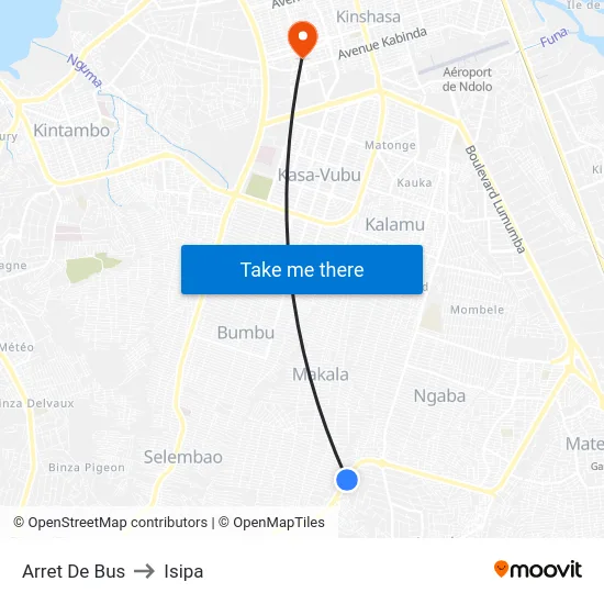 Arret De Bus to Isipa map