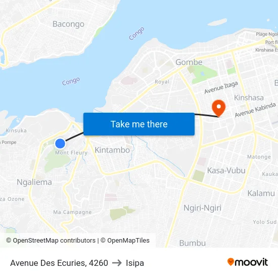 Avenue Des Ecuries, 4260 to Isipa map