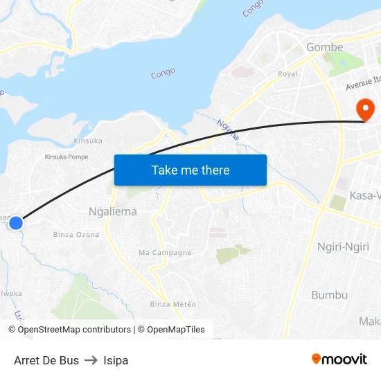 Arret De Bus to Isipa map
