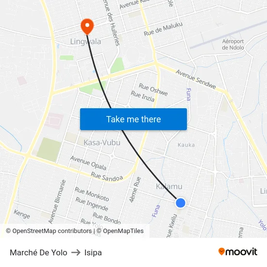 Marché De Yolo to Isipa map