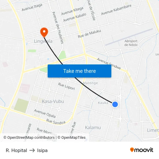 R. Hopital to Isipa map