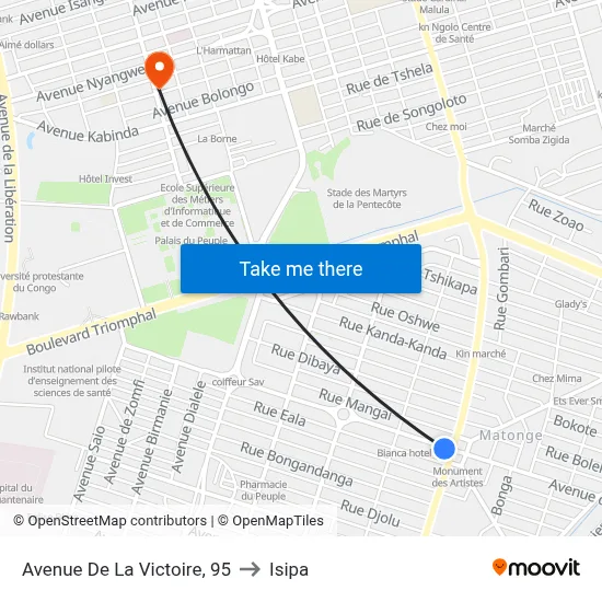 Avenue De La Victoire, 95 to Isipa map