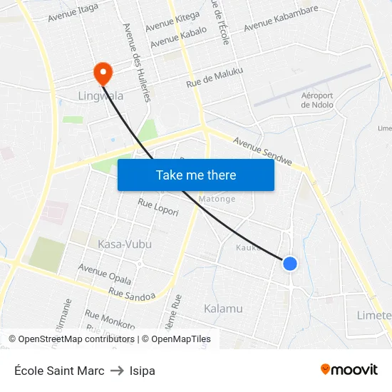 École Saint Marc to Isipa map