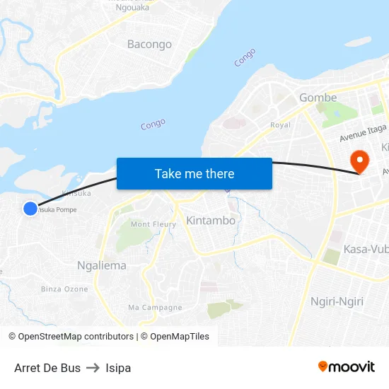 Arret De Bus to Isipa map