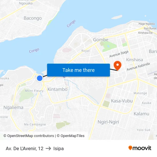 Av. De L'Avenir, 12 to Isipa map