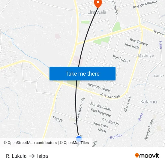 R. Lukula to Isipa map