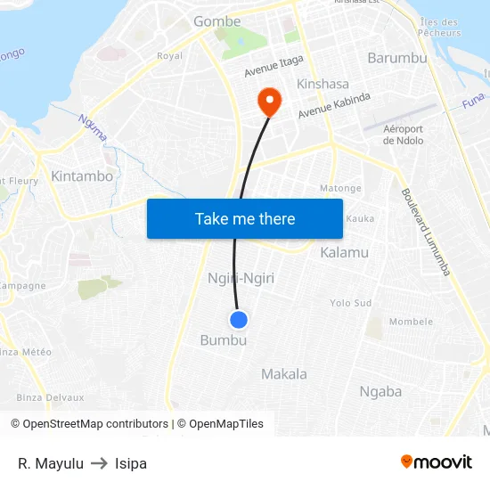 R. Mayulu to Isipa map