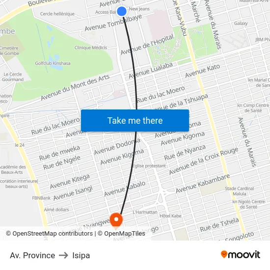 Av. Province to Isipa map