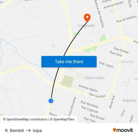 R. Bambili to Isipa map