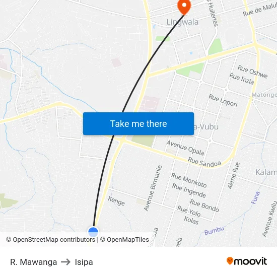 R. Mawanga to Isipa map
