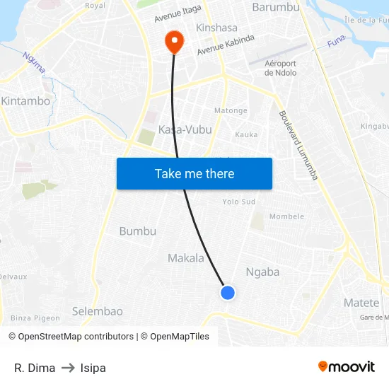 R. Dima to Isipa map
