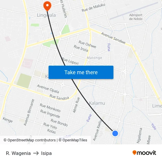 R. Wagenia to Isipa map