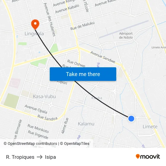 R. Tropiques to Isipa map