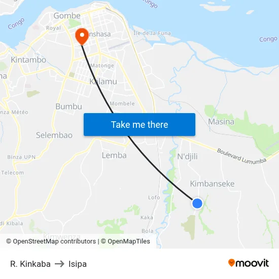 R. Kinkaba to Isipa map