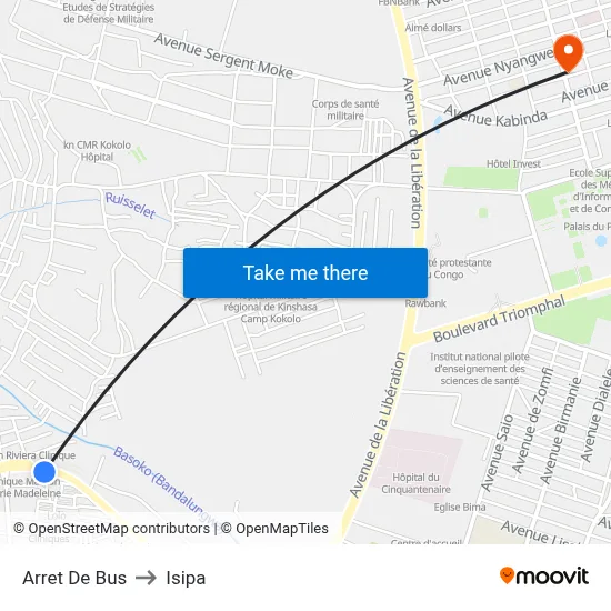 Arret De Bus to Isipa map