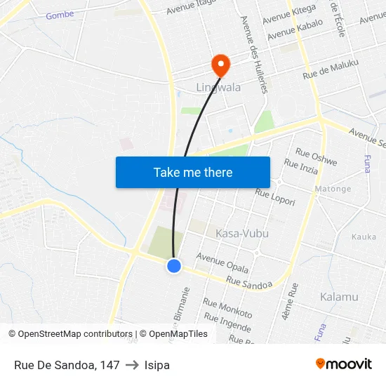 Rue De Sandoa, 147 to Isipa map