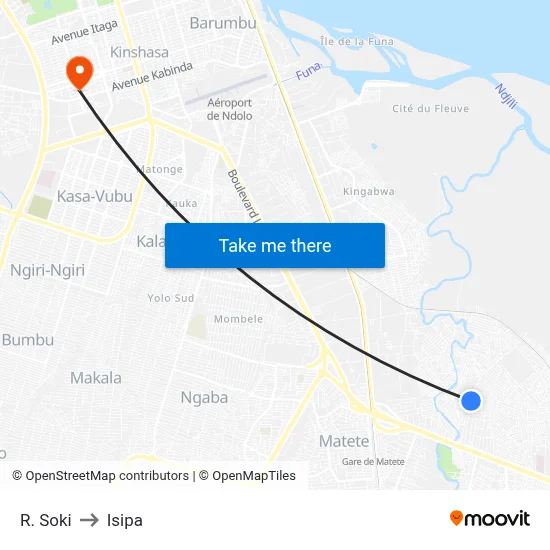 R. Soki to Isipa map