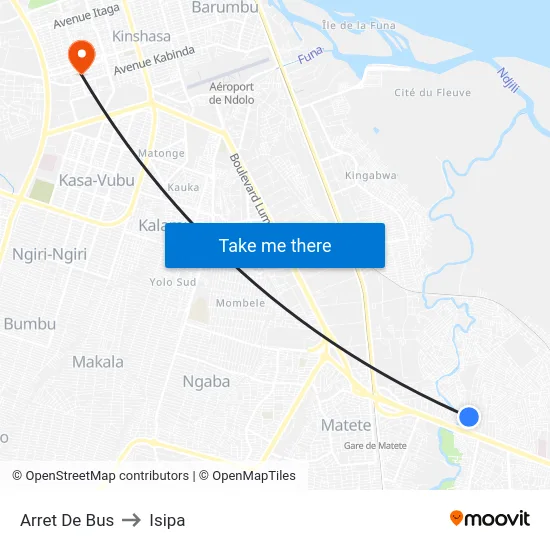 Arret De Bus to Isipa map