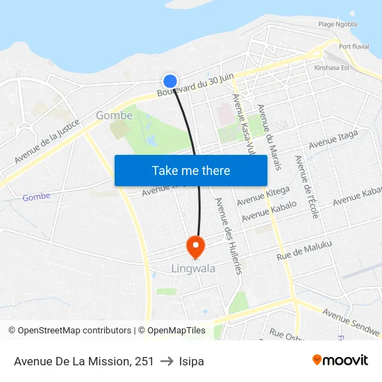 Avenue De La Mission, 251 to Isipa map