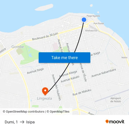 Dumi, 1 to Isipa map