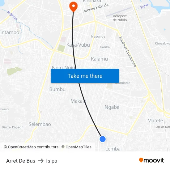 Arret De Bus to Isipa map